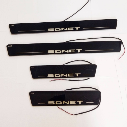 Buy Glossy Black Door LED Footstep Scuff Sill Plate For Kia Set of 4